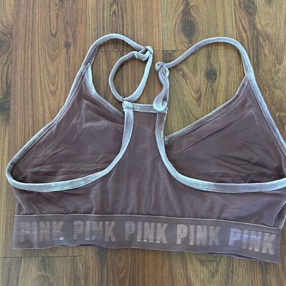 PINK Victoria's Secret mauve pink velvet bolt size S - Picture 3 of 3